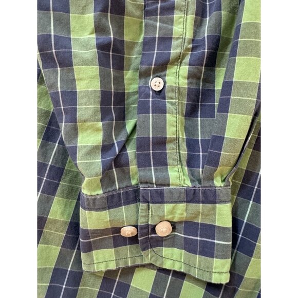 Southern Marsh Shirt Mens M Button-Down Long-Sleeve Green Blue Plaid Checkered - Picture 6 of 11